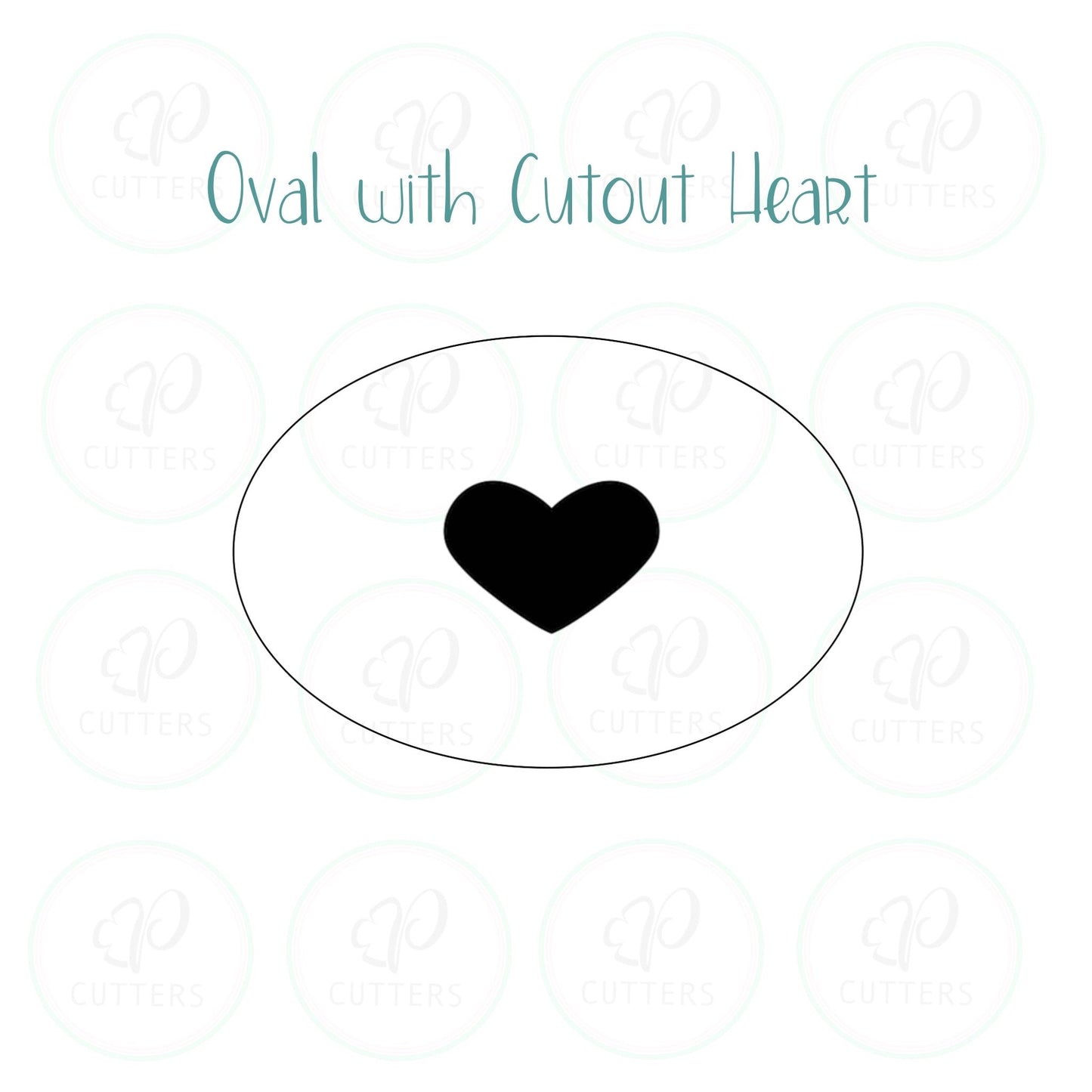 Cut out Heart Oval Cookie Cutter - Periwinkles Cutters