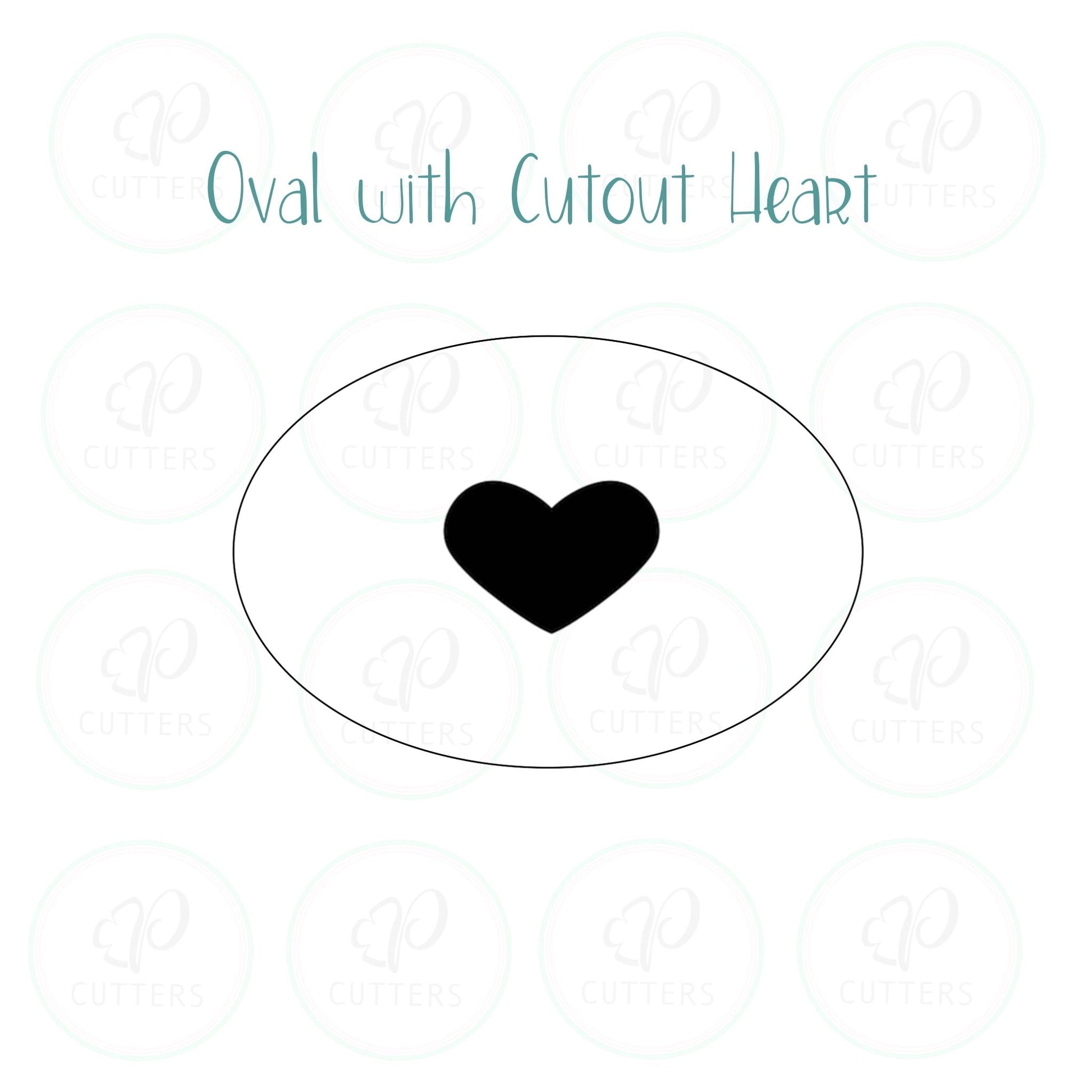 Cut out Heart Oval Cookie Cutter - Periwinkles Cutters