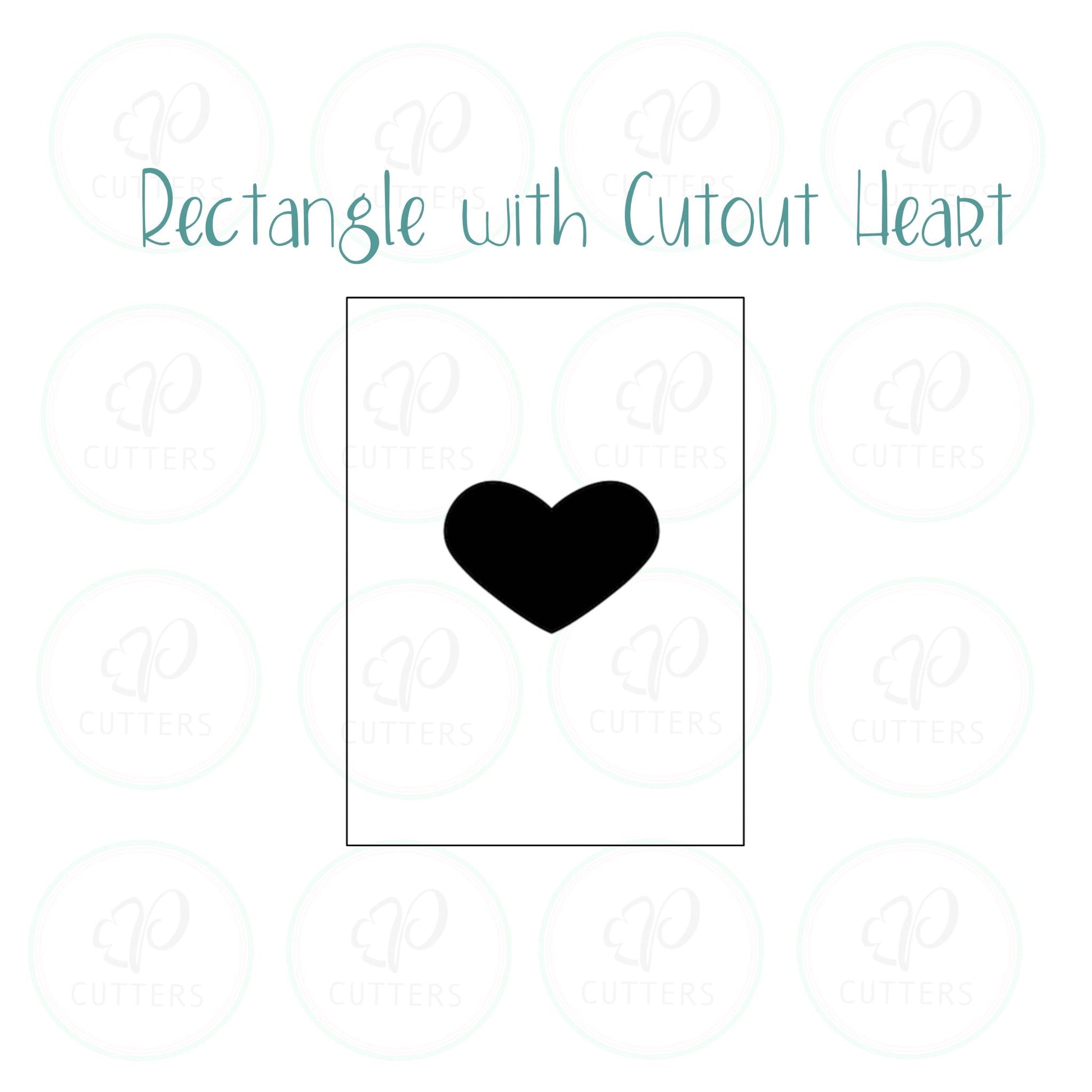 Cut out Heart Rectangle Cookie Cutter - Periwinkles Cutters