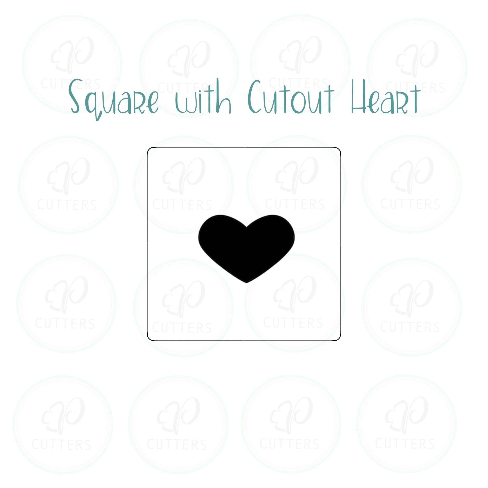 Cut out Heart Square Cookie Cutter - Periwinkles Cutters