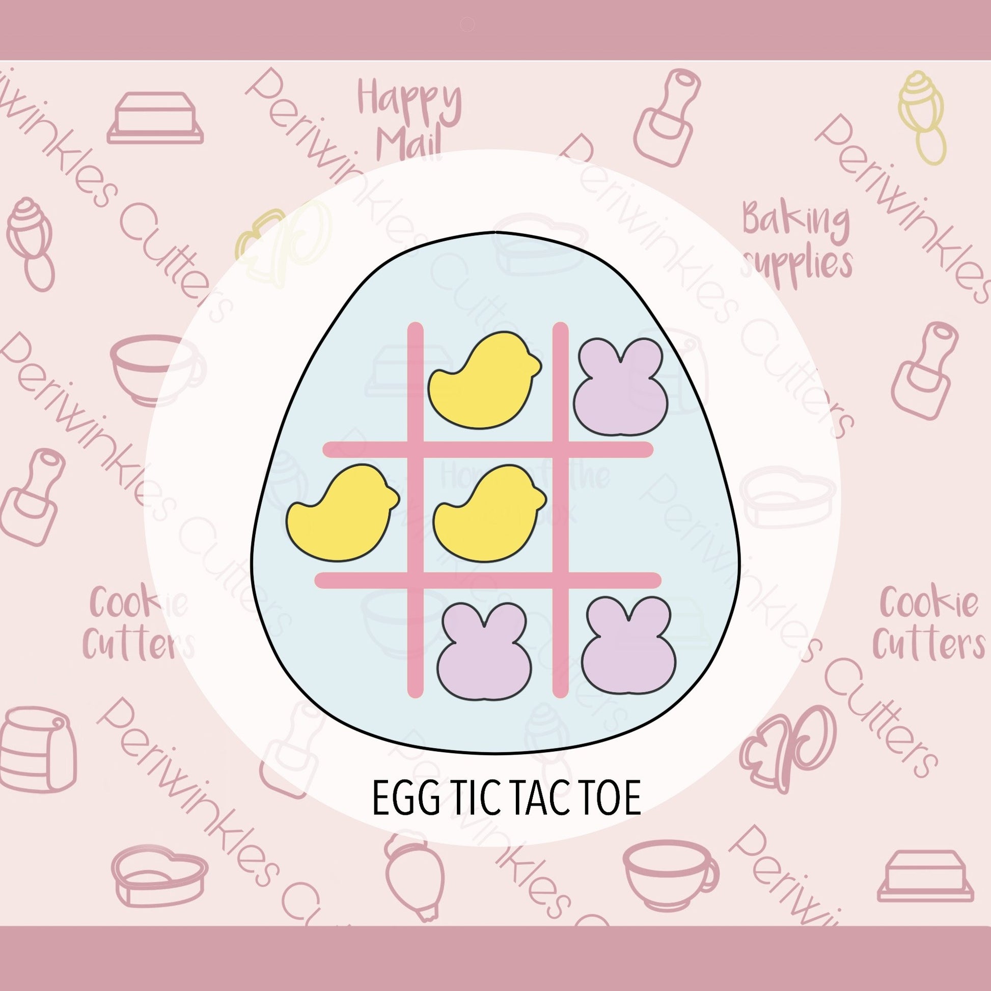Easter Egg Tic Tac Toe Set Cookie Cutter - Periwinkles Cutters