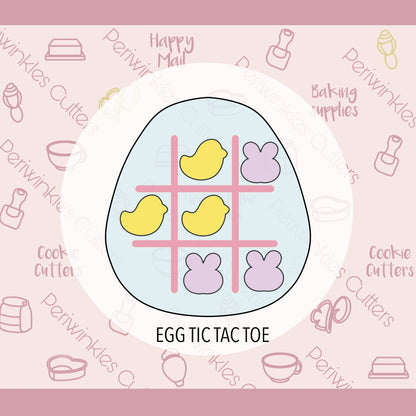 Easter Egg Tic Tac Toe Set Cookie Cutter - Periwinkles Cutters