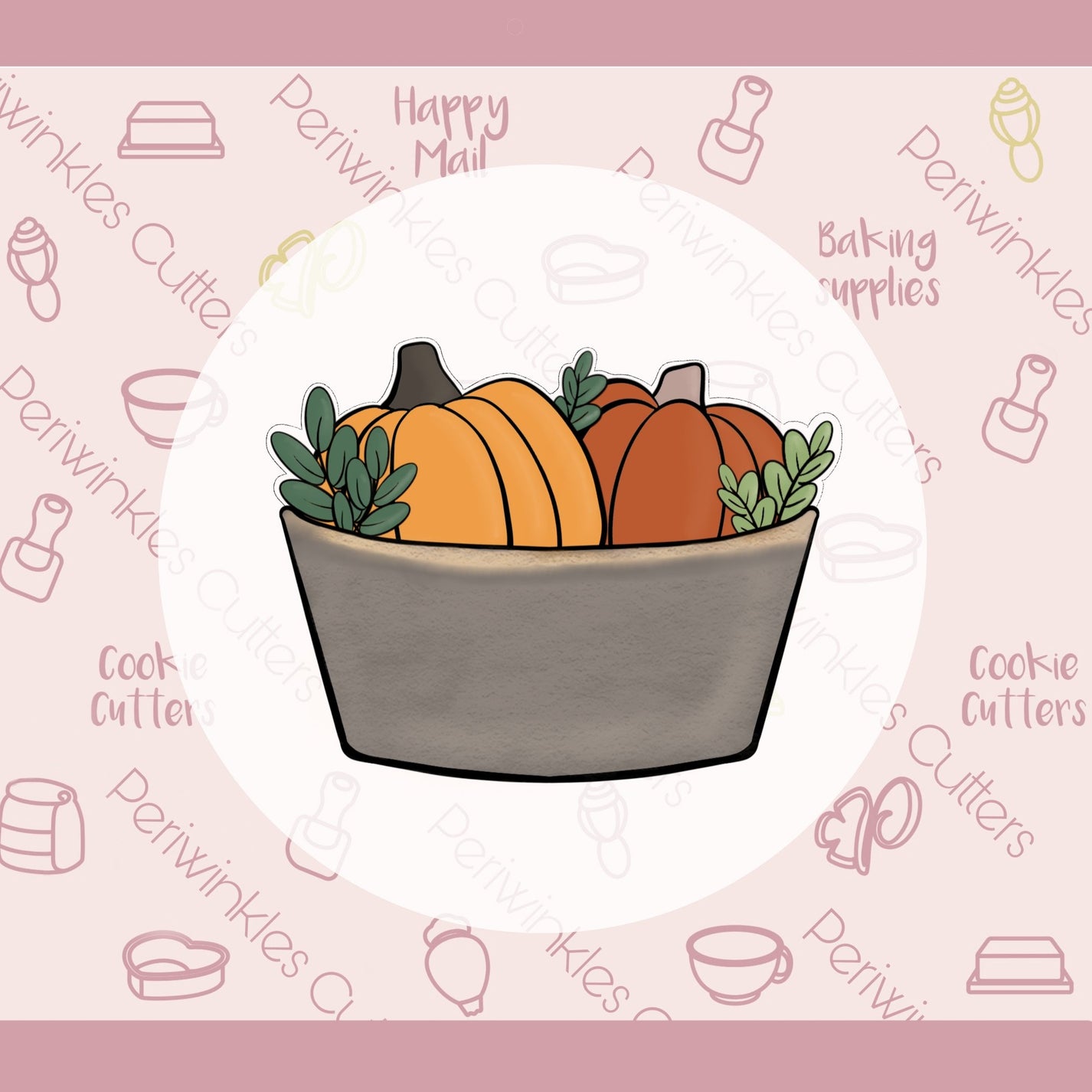 Fall Bucket Planter Cookie Cutter Periwinkles Cutters