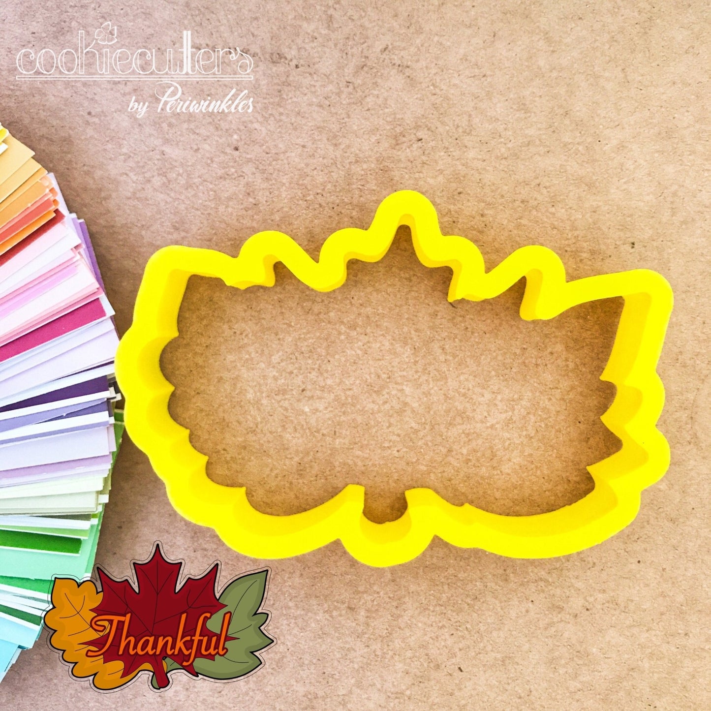 Fall Leafs Plaque Cookie Cutter - Periwinkles Cutters