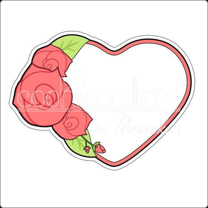 Floral Heart Frame Cookie Cutter - Periwinkles Cutters