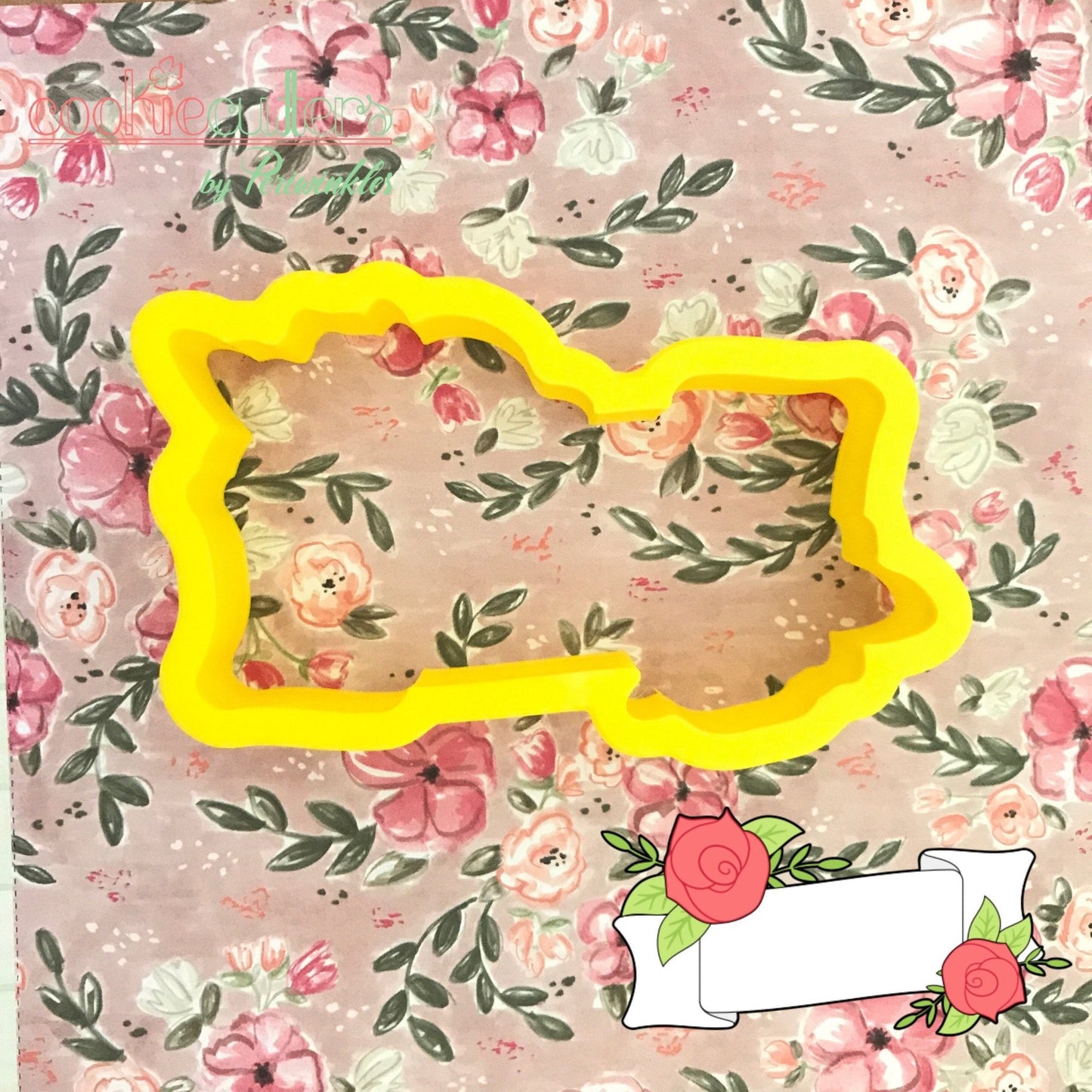 Flowers Banner Cookie Cutter - Periwinkles Cutters