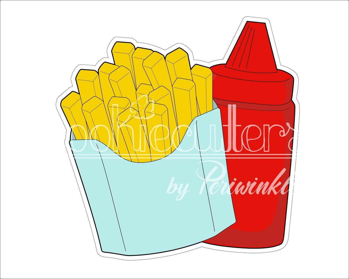 Fries and Ketchup Cookie Cutter - Periwinkles Cutters