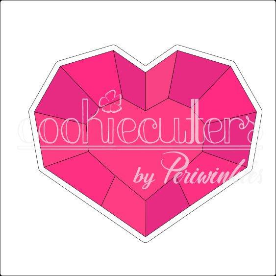 Gem Heart Cookie Cutter - Periwinkles Cutters