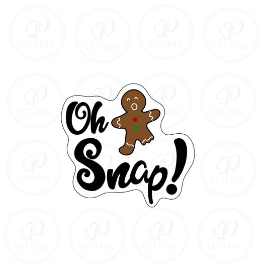 Gingerbreadman Oh Snap! Plaque Cookie Cutter - Periwinkles Cutters