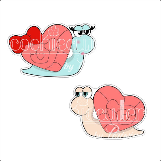 Girl and Boy Snail Hearts Cookie Cutter - Periwinkles Cutters