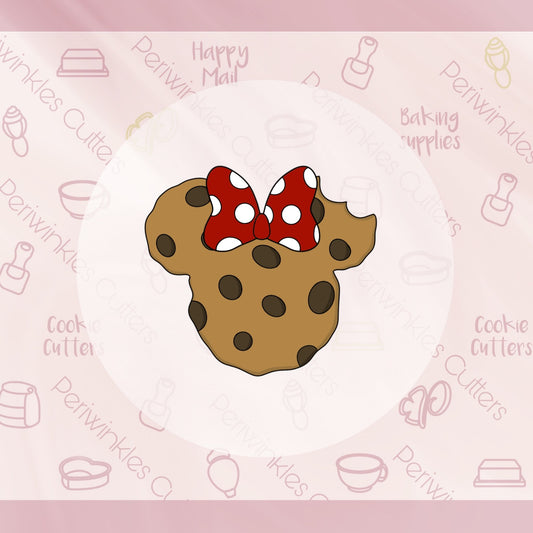 Girly Mouse Ears Chocolate Chip Cookie Cutter - Periwinkles Cutters