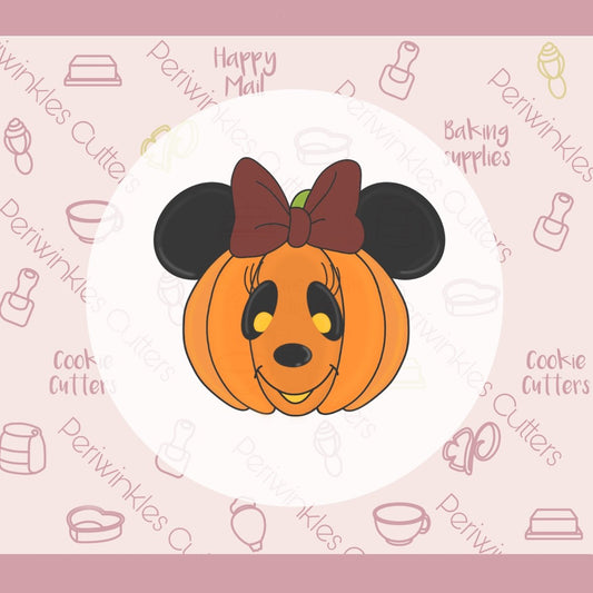 Girly Mouse Ears Pumpkin Cookie Cutter - Periwinkles Cutters