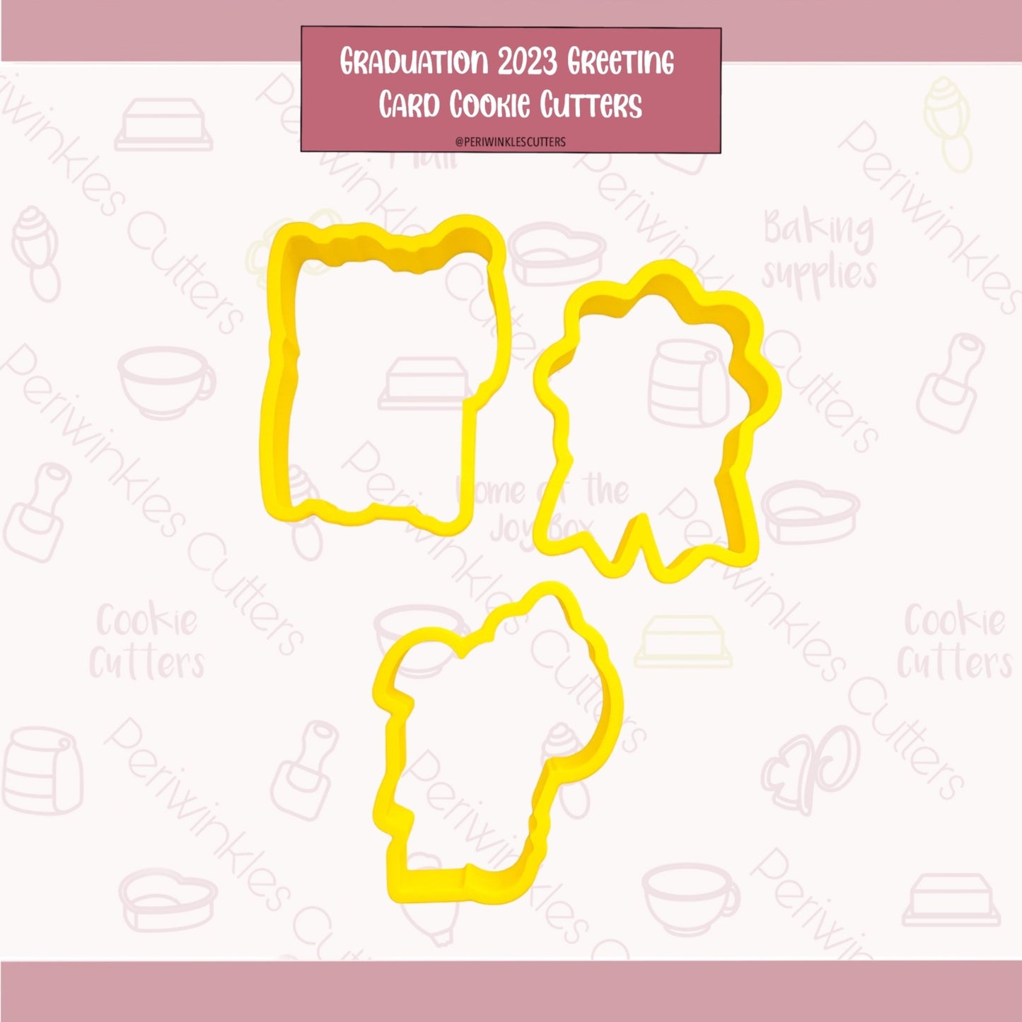 Graduation 2023 Greeting Card Cookie Cutters - Periwinkles Cutters