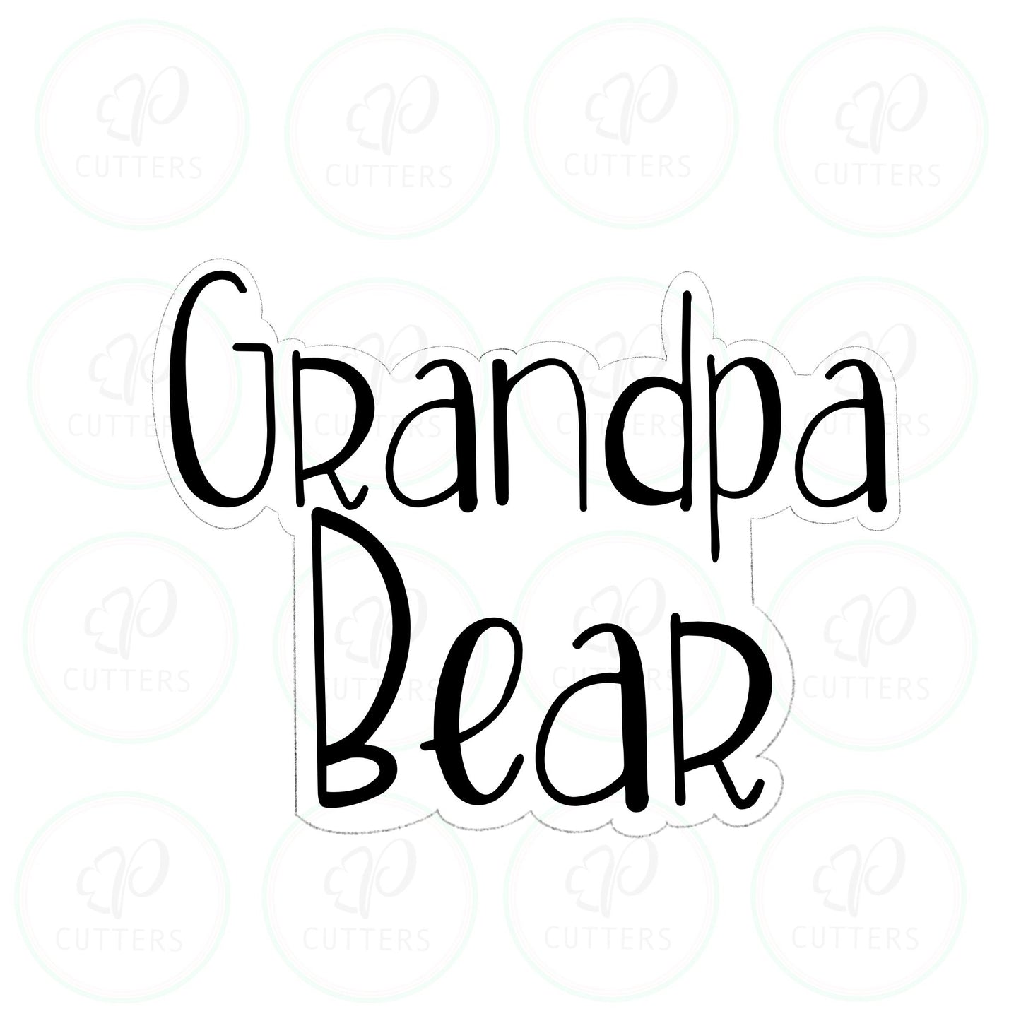 Grandpa Bear Plaque Cookie Cutter - Periwinkles Cutters