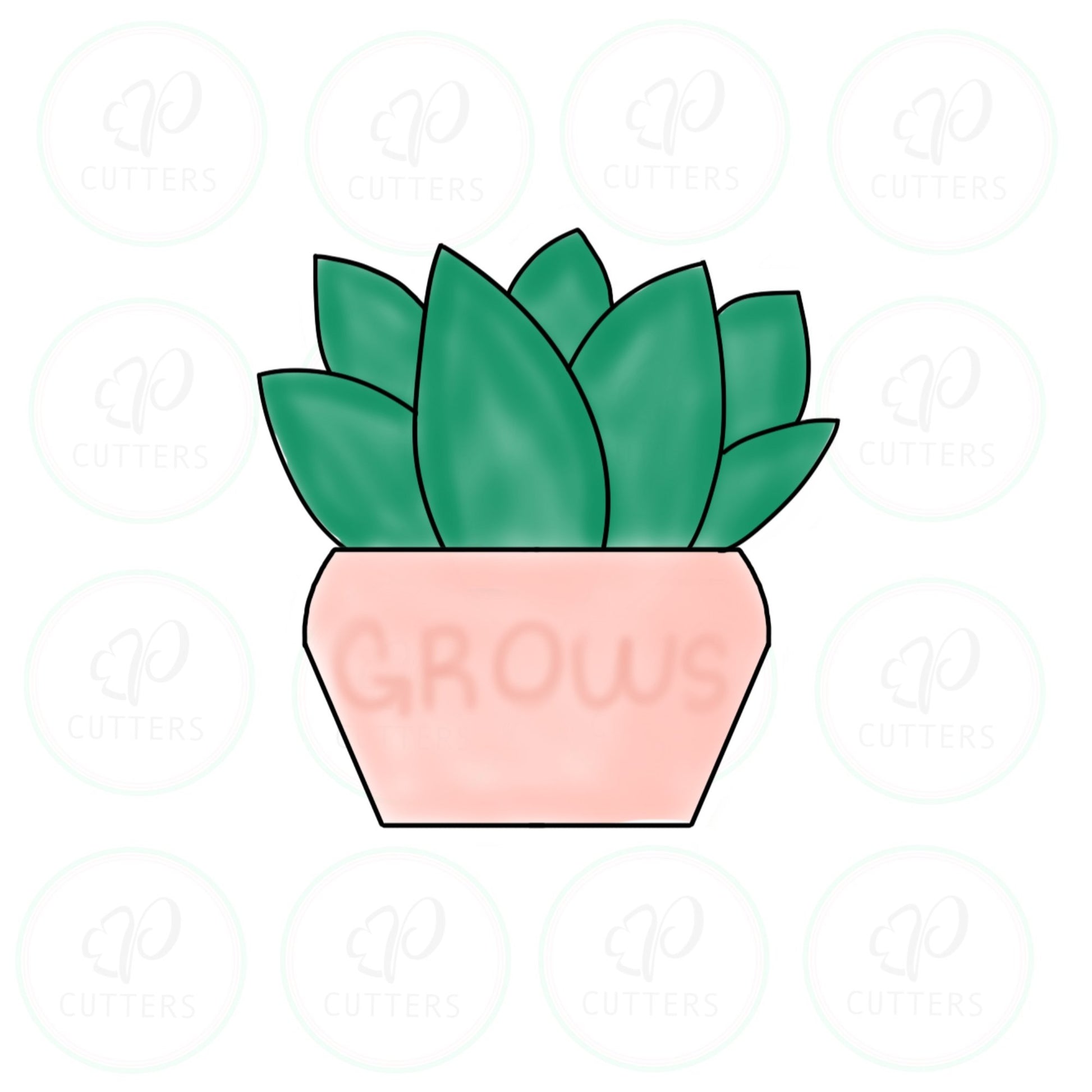 succulent cookie cutters Grow Succulent Pot Cookie Cutter