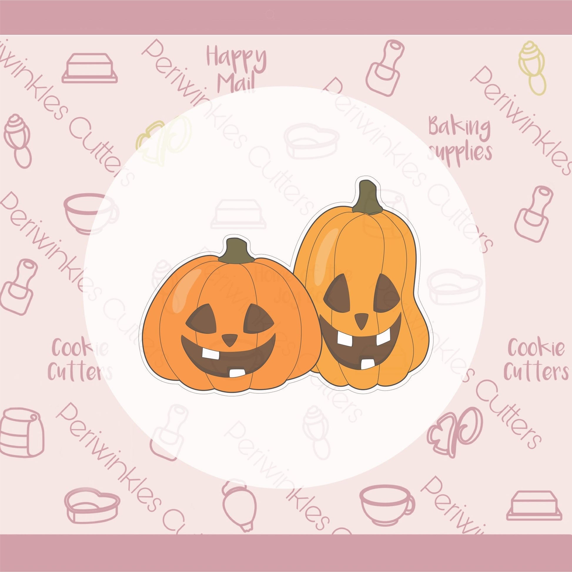 Halloween Pumpkin Couple Cookie Cutter - Periwinkles Cutters