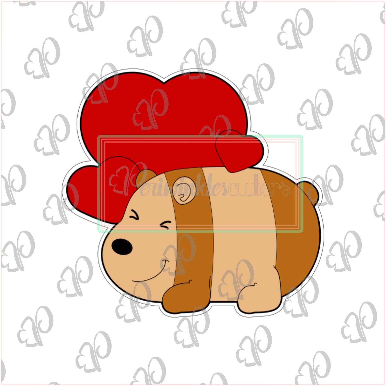 Hamster Valentines Cookie Cutter "I Love U FURRY Much" - Periwinkles Cutters