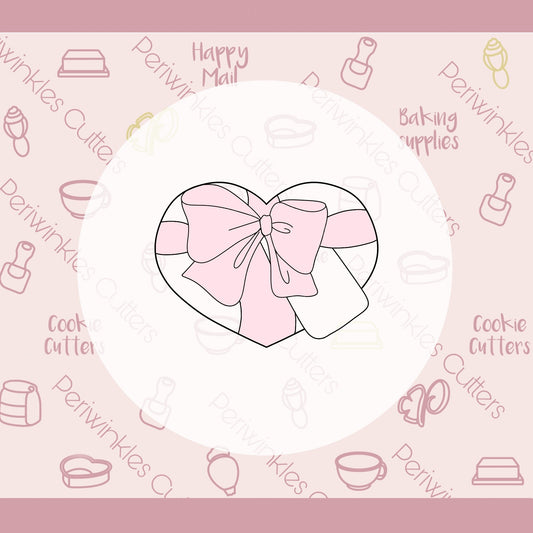 Heart Present with Tag Cookie Cutter - Periwinkles Cutters