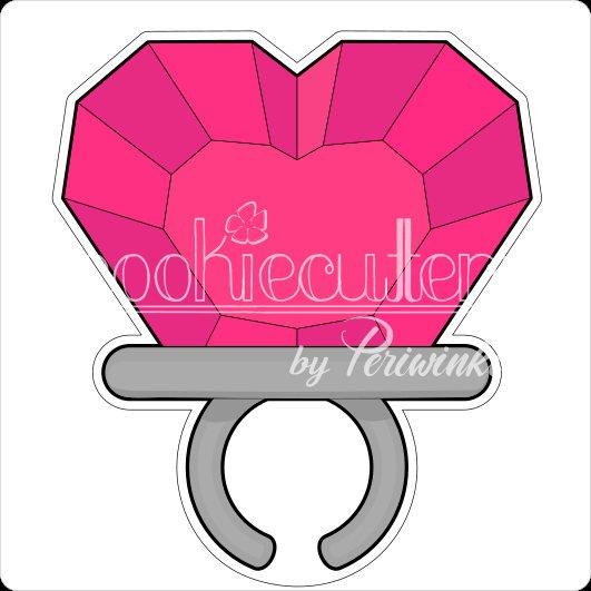 Heart Stone Ring Pop Cookie Cutter - Periwinkles Cutters