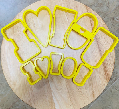 I Love YOU Tallish Set of 5 Cookie Cutter - Periwinkles Cutters