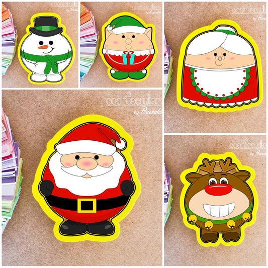 Round Mrs Claus Cookie Cutter - Periwinkles Cookie Cutters 