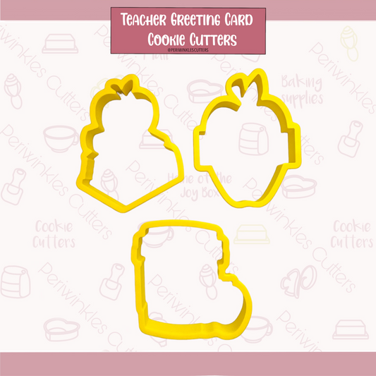 Teacher Greeting Card Cookie Cutters - Periwinkles Cookie Cutters 