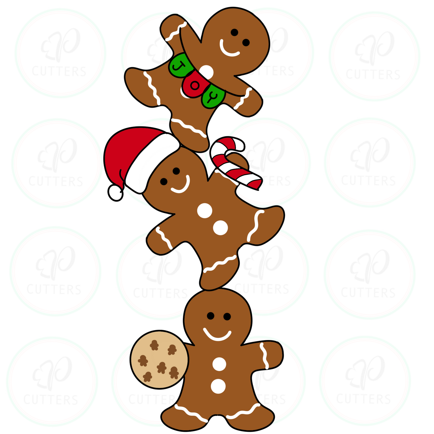 Gingerbread Men Stack - Gingerman - Christmas Cutters - Periwinkles Cookie Cutters 