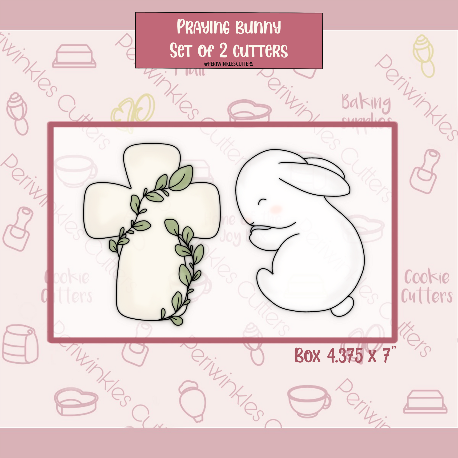 Praying Bunny Set of 2 Cookie Cutter - Periwinkles Cookie Cutters 