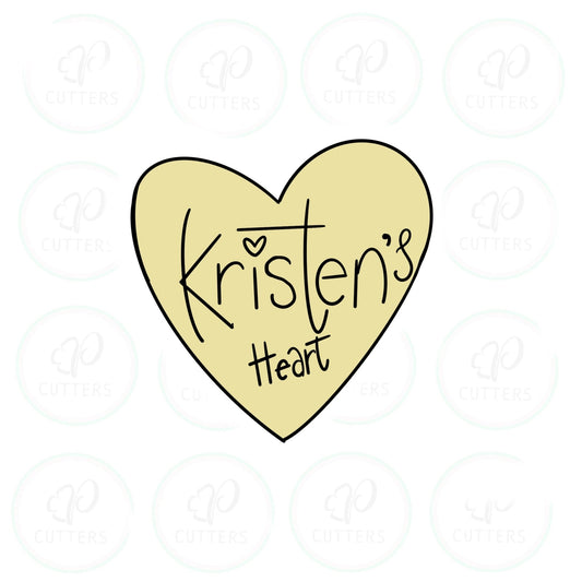 Kristen Heart Plaque Cookie Cutter - Periwinkles Cutters