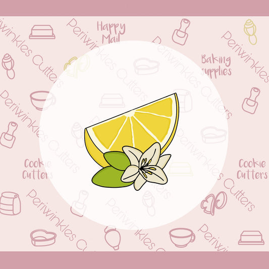 Lemon Slice with Flower Cookie Cutter - Periwinkles Cutters