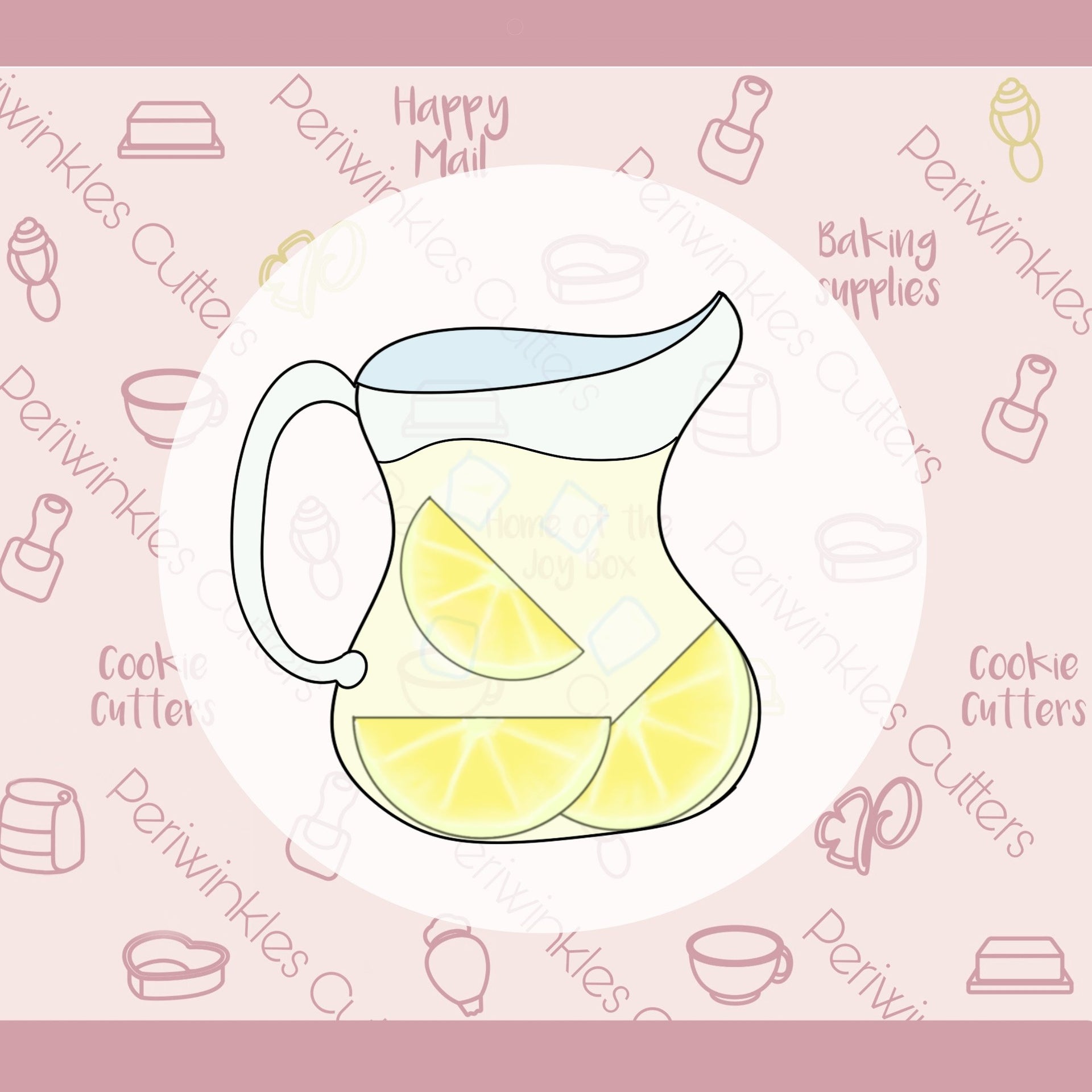 Lemonade Pitcher or Glass with Straw Cookie Cutters