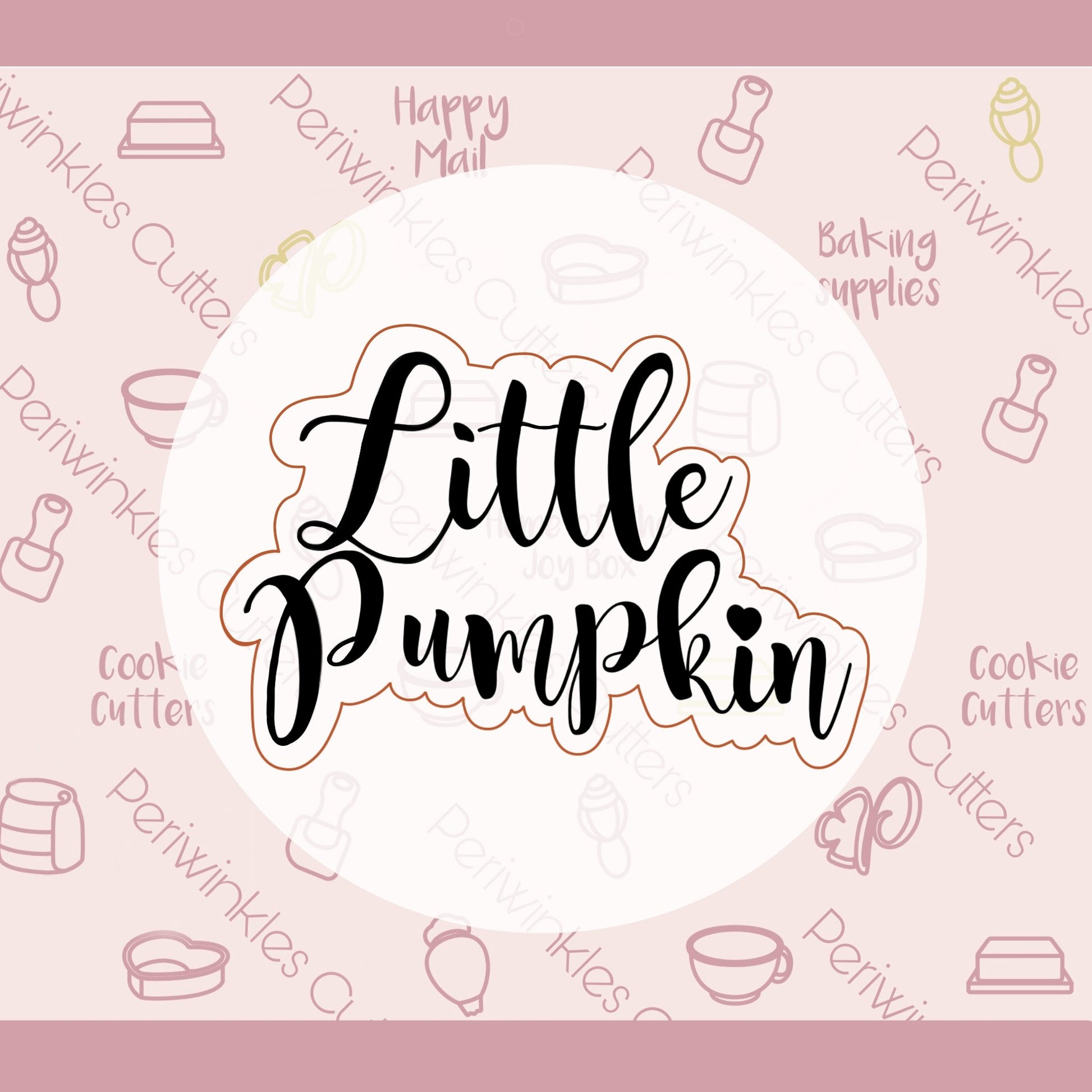 Little Pumpkin Plaque Cookie Cutter - Periwinkles Cutters