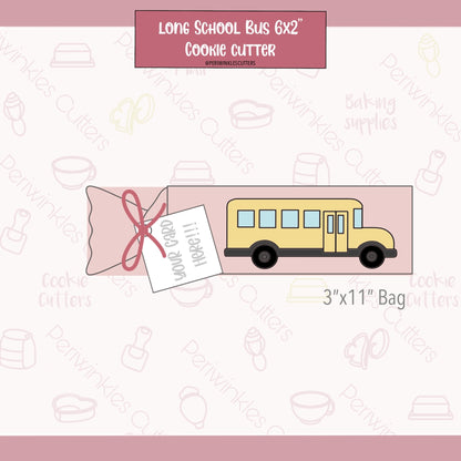 Long School Bus Cookie Cutter - Periwinkles Cutters
