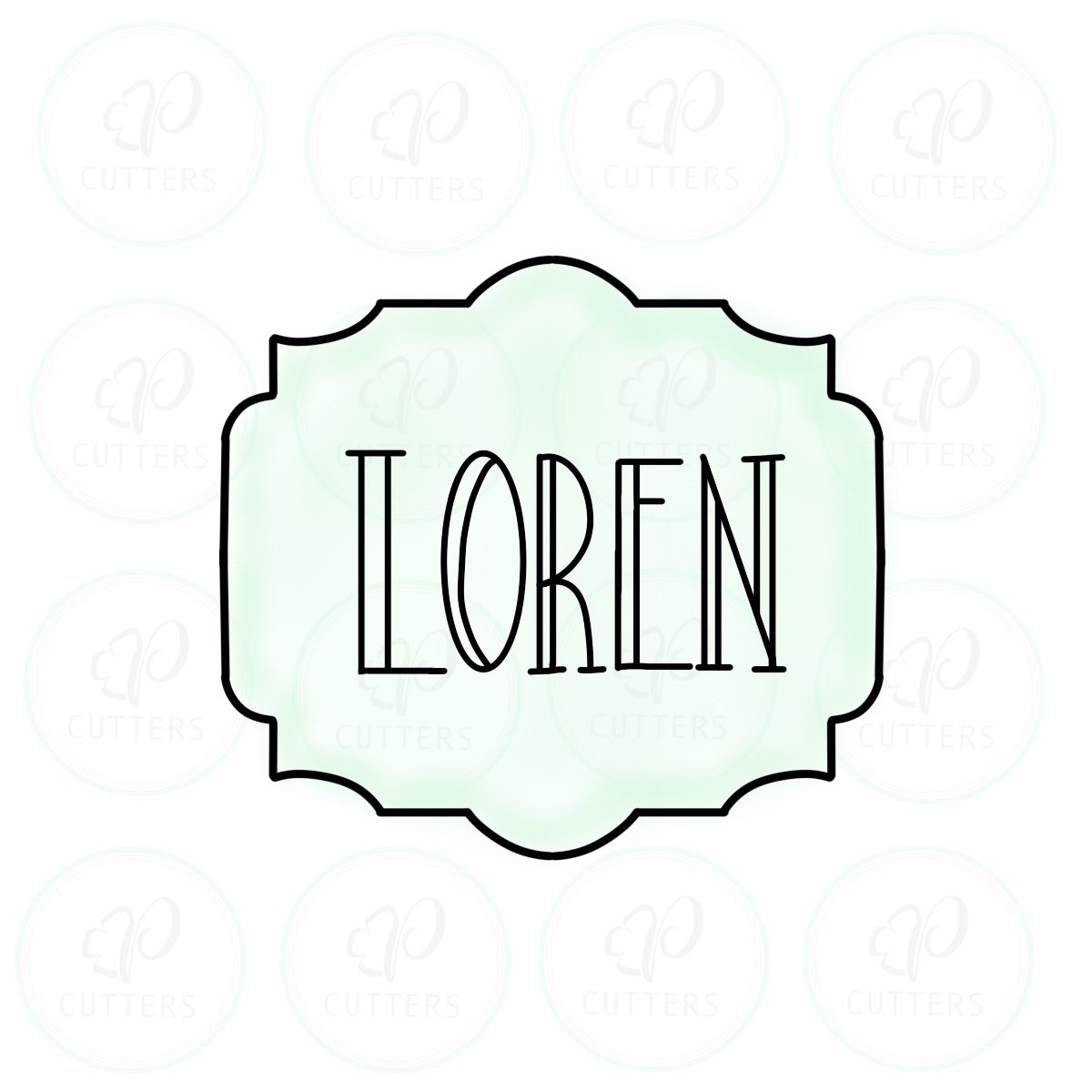 Loren Plaque Cookie Cutter - Periwinkles Cutters
