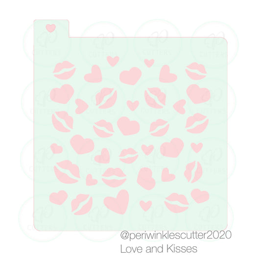 Love and Kisses Stencil - Periwinkles Cutters