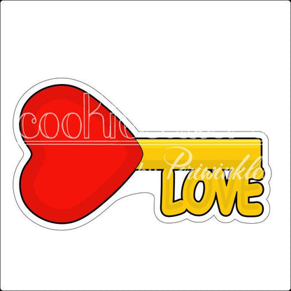 Love Lock Heart and Key Cookie Cutter - Periwinkles Cutters