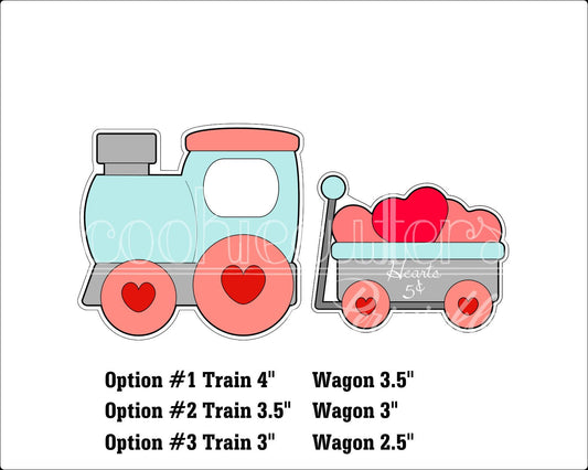 Love Locomotive and Wagon Set Cookie Cutter - Periwinkles Cutters