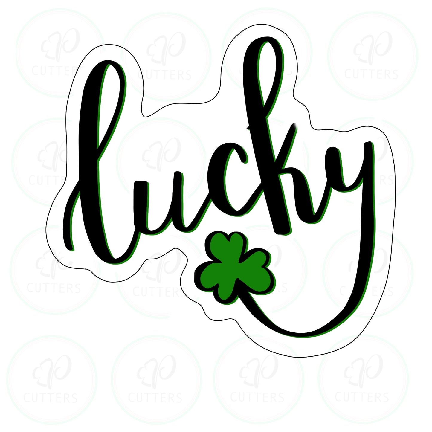 Lucky Plaque - St Patricks Cookie Cutter - Periwinkles Cutters