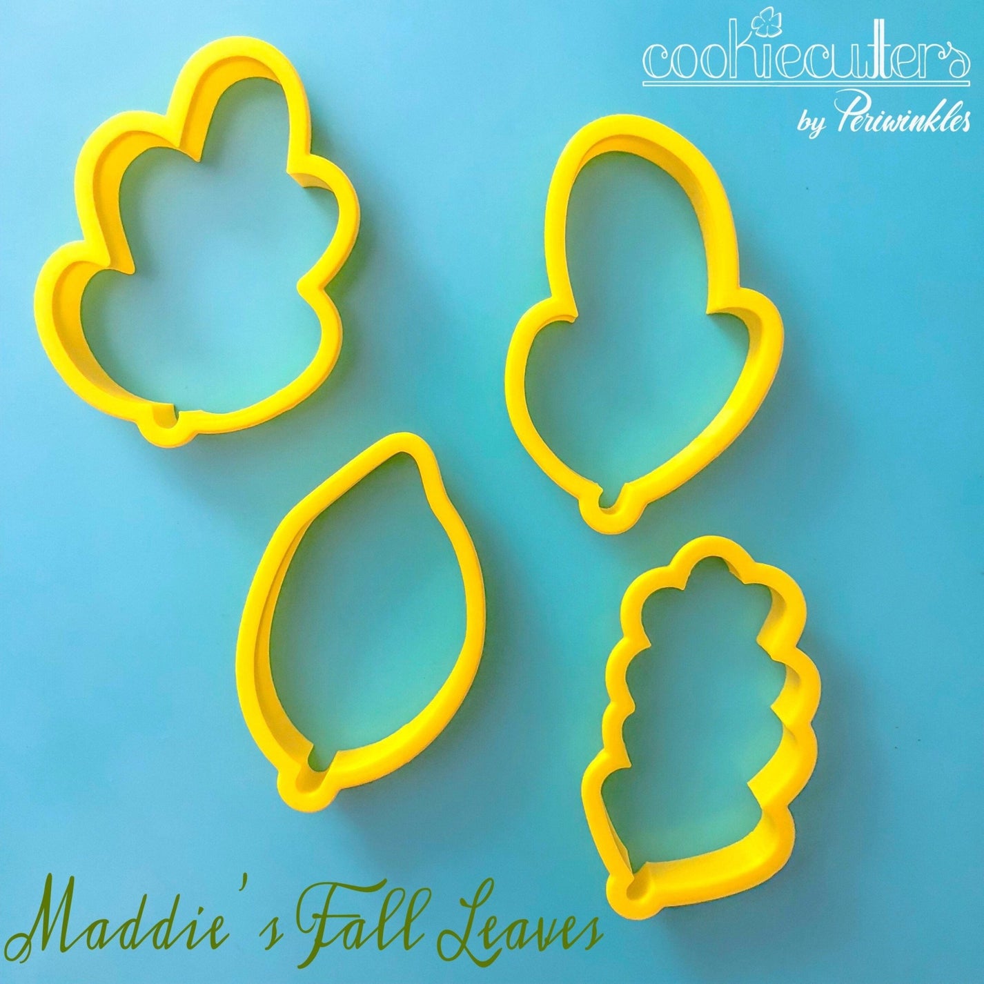 5-Piece Thanksgiving & Fall Leaves Cookie Cutter Set - Maple, Oak, Aspen Leaves & Tall Pumpkin, Stainless Steel Biscuit Molds