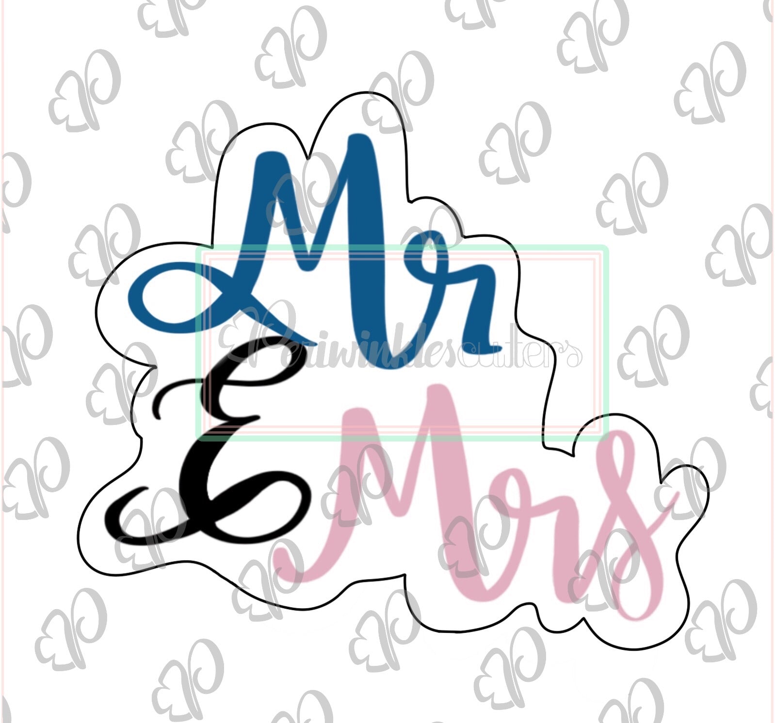 Mr & Mrs Plaque Cookie Cutter - Periwinkles Cutters