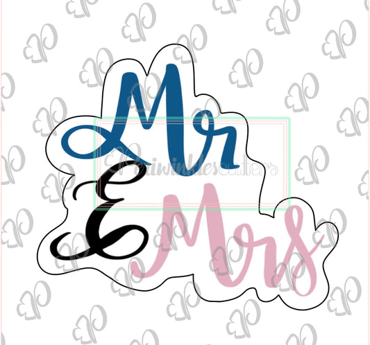 Mr & Mrs Plaque Cookie Cutter - Periwinkles Cutters