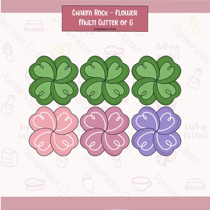 Multi Clover Flower 6 in 1 Cookie Cutter - Periwinkles Cutters