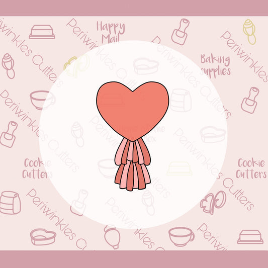 Mylar Heart Balloon Tassel Cookie Cutter - Periwinkles Cutters