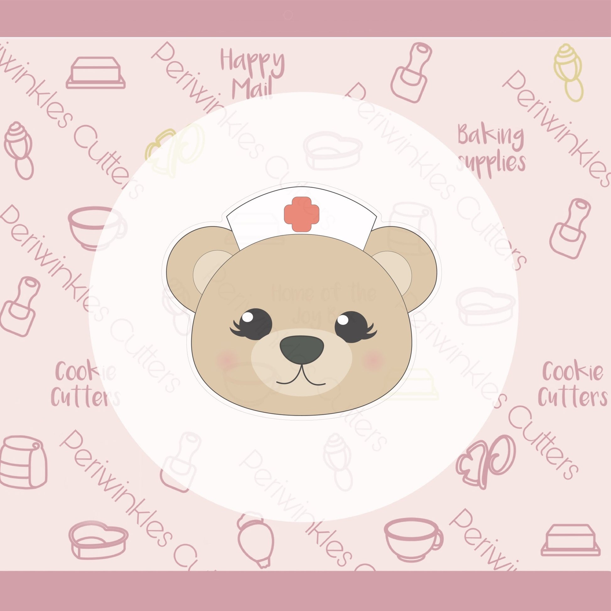 Nurse Bear Head Cookie Cutter - Periwinkles Cutters
