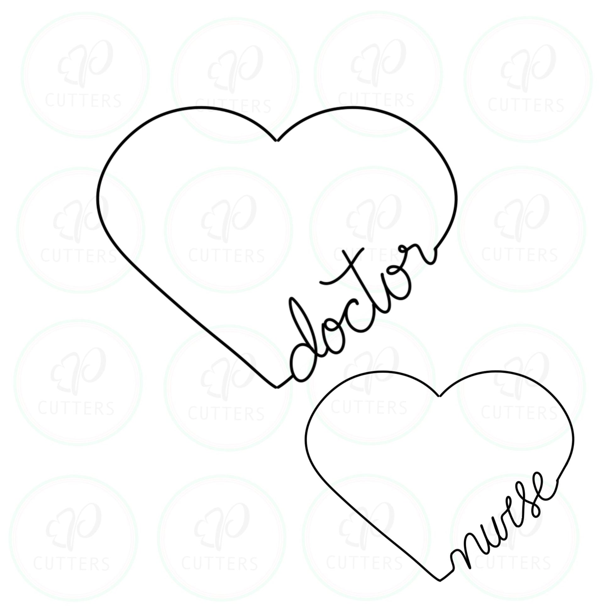 Nurse - Doctor Heart ♥️ Cookie Cutter - Periwinkles Cutters