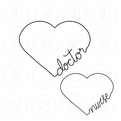 Nurse - Doctor Heart ♥️ Cookie Cutter - Periwinkles Cutters