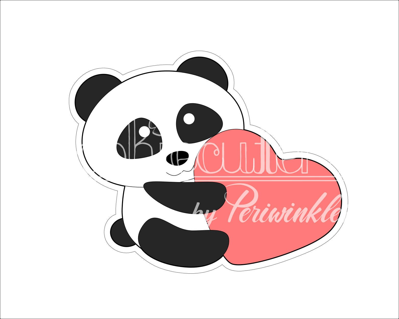 Panda Heart Cookie Cutter - Periwinkles Cutters