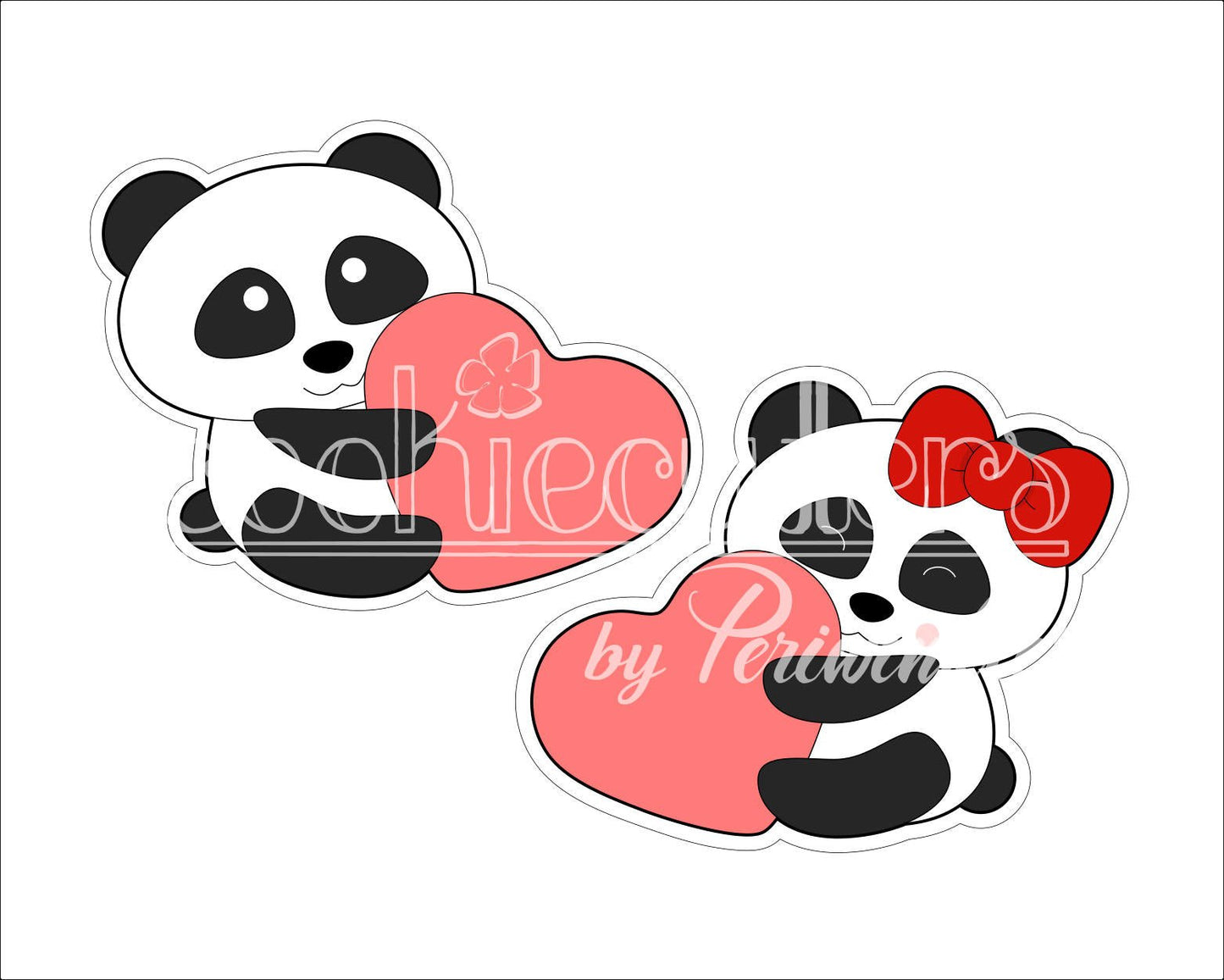 Panda Heart Cookie Cutter - Periwinkles Cutters