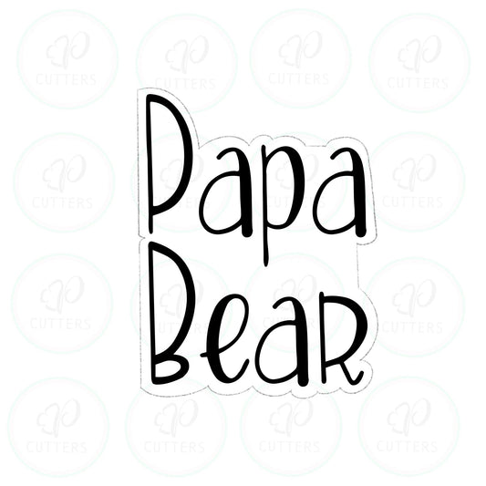 Papa Bear Plaque Cookie Cutter - Periwinkles Cutters