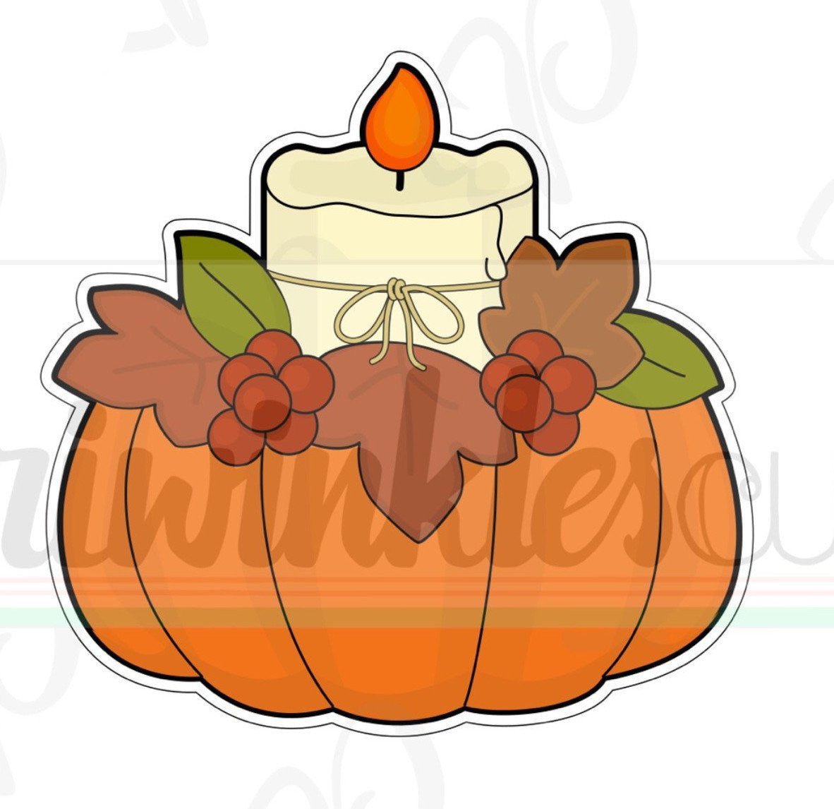 Pumpkin Candle Cookie Cutter - Periwinkles Cutters